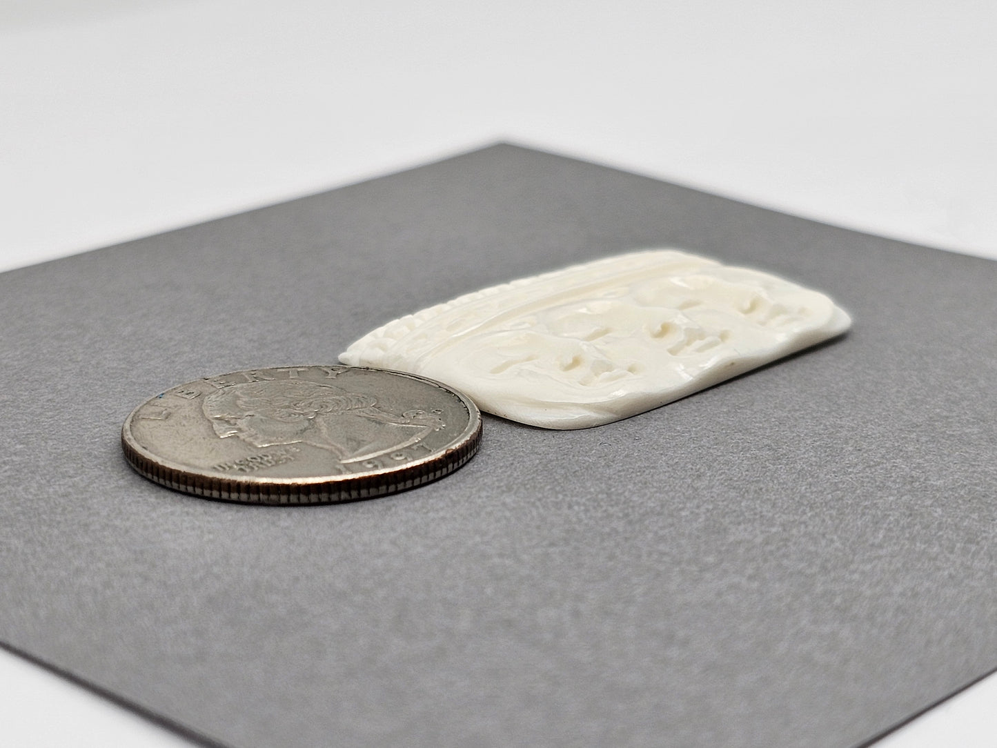 Three Faces Bone Carving Cabochon