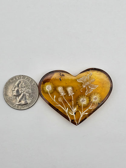 Amber authentic intaglio cabochon large