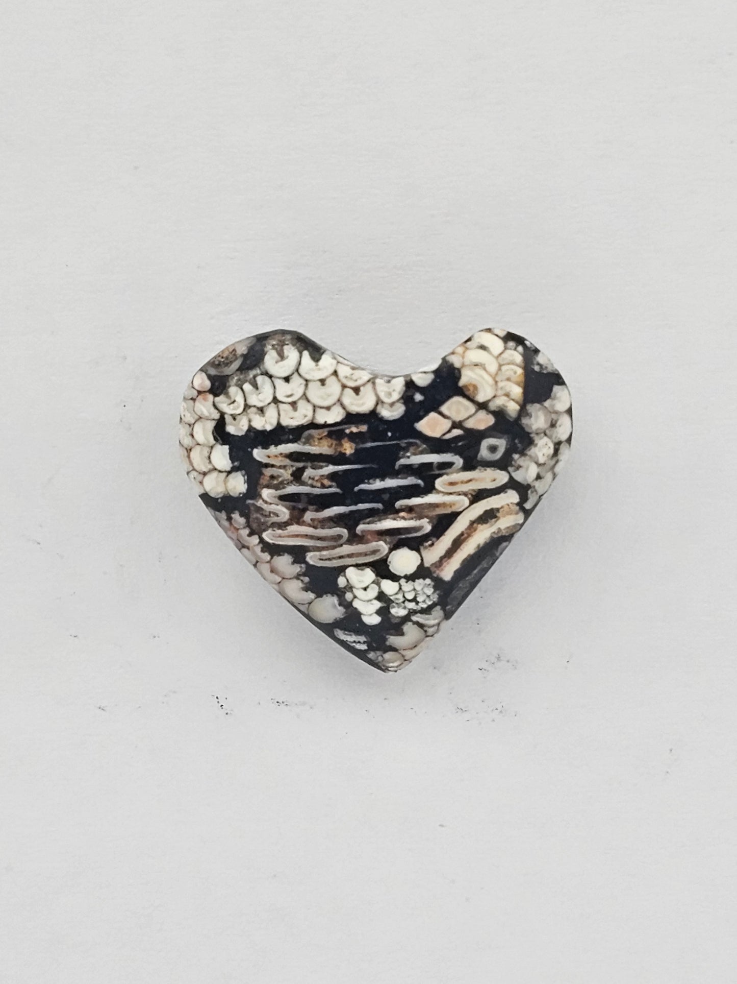Snake agate heart cabochon