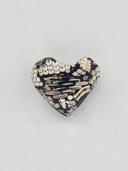 Snake agate heart cabochon