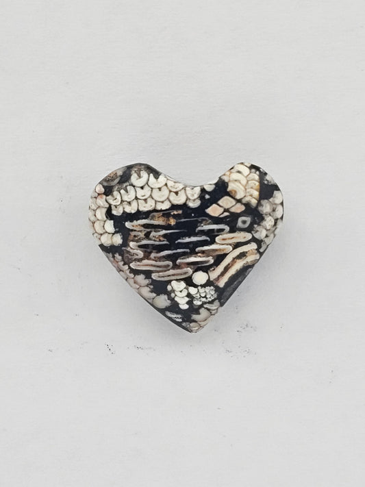 Snake agate heart cabochon