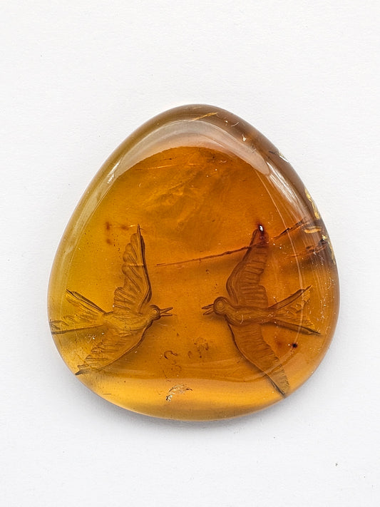 Amber authentic intaglio cabochon large