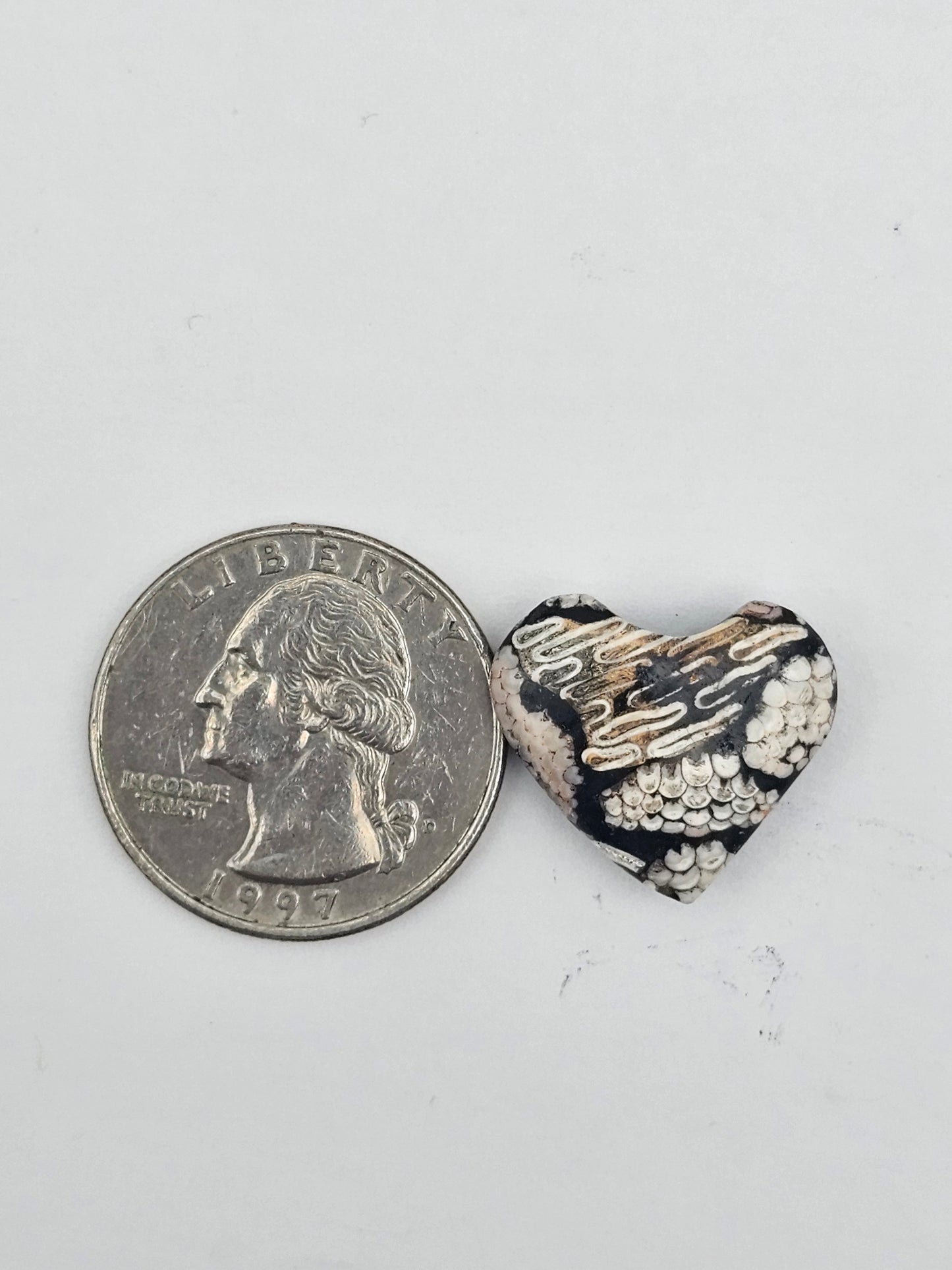 Snake agate heart cabochon