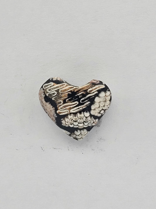 Snake agate heart cabochon