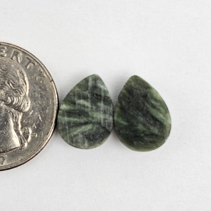 Seraphinite Cabochon Pair