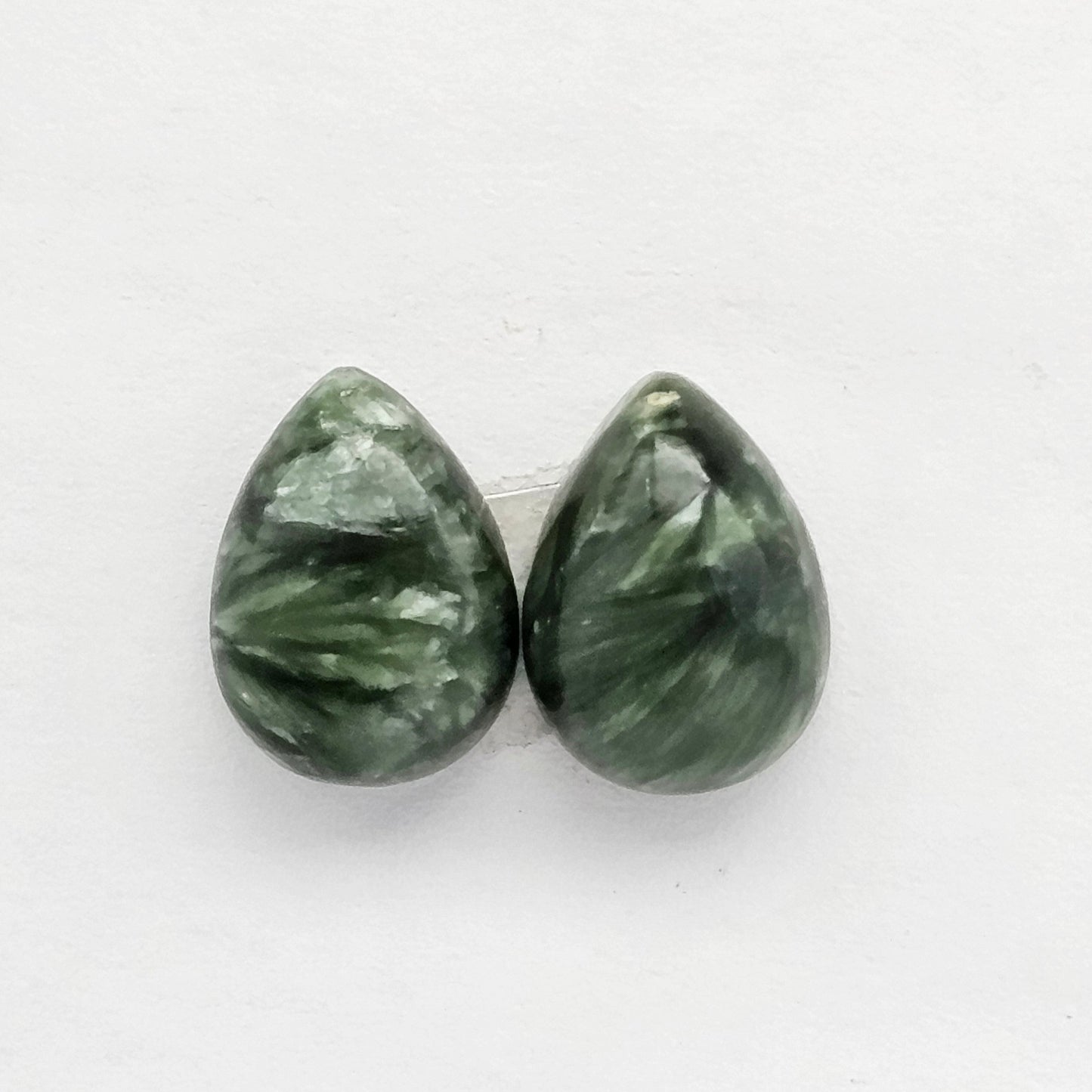 Seraphinite Cabochon Pair