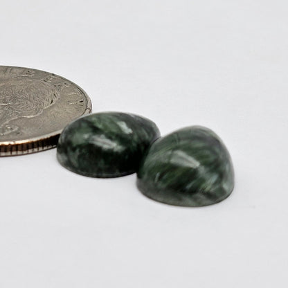 Seraphinite Cabochon Pair