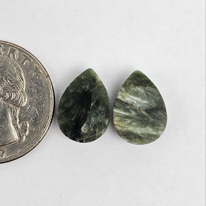 Seraphinite Cabochon Pair