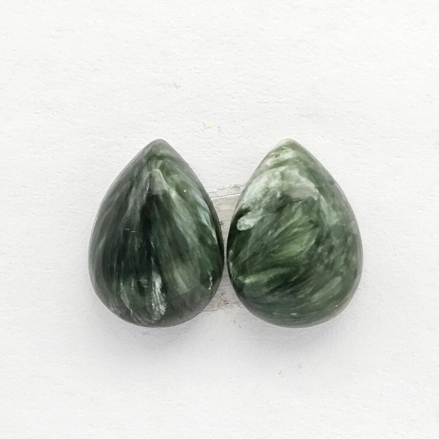 Seraphinite Cabochon Pair