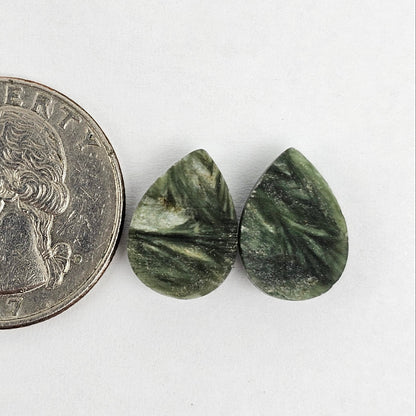 Seraphinite Cabochon Pair