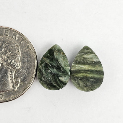 Seraphinite Cabochon Pair