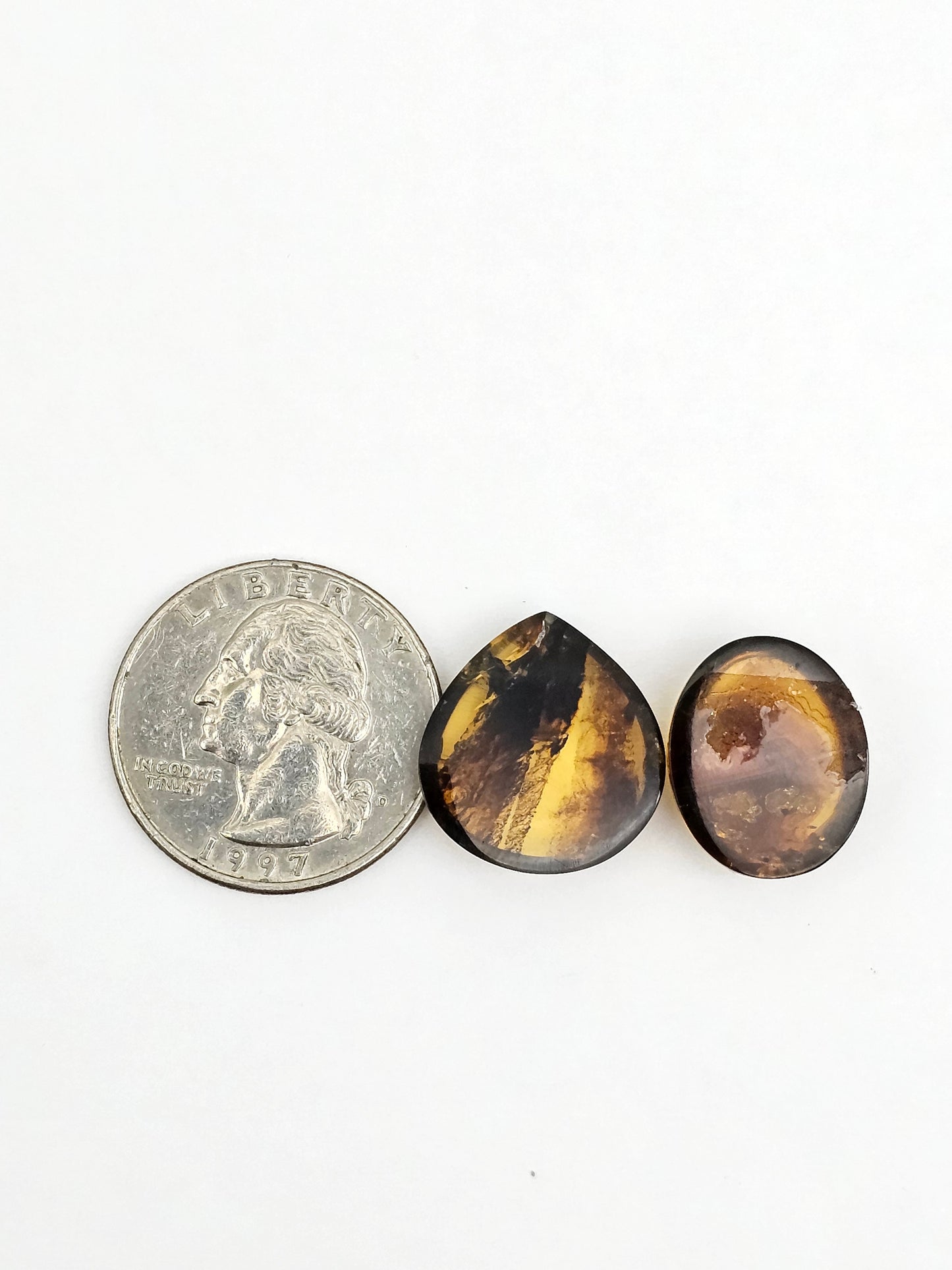 Amber authentic cabochon set large