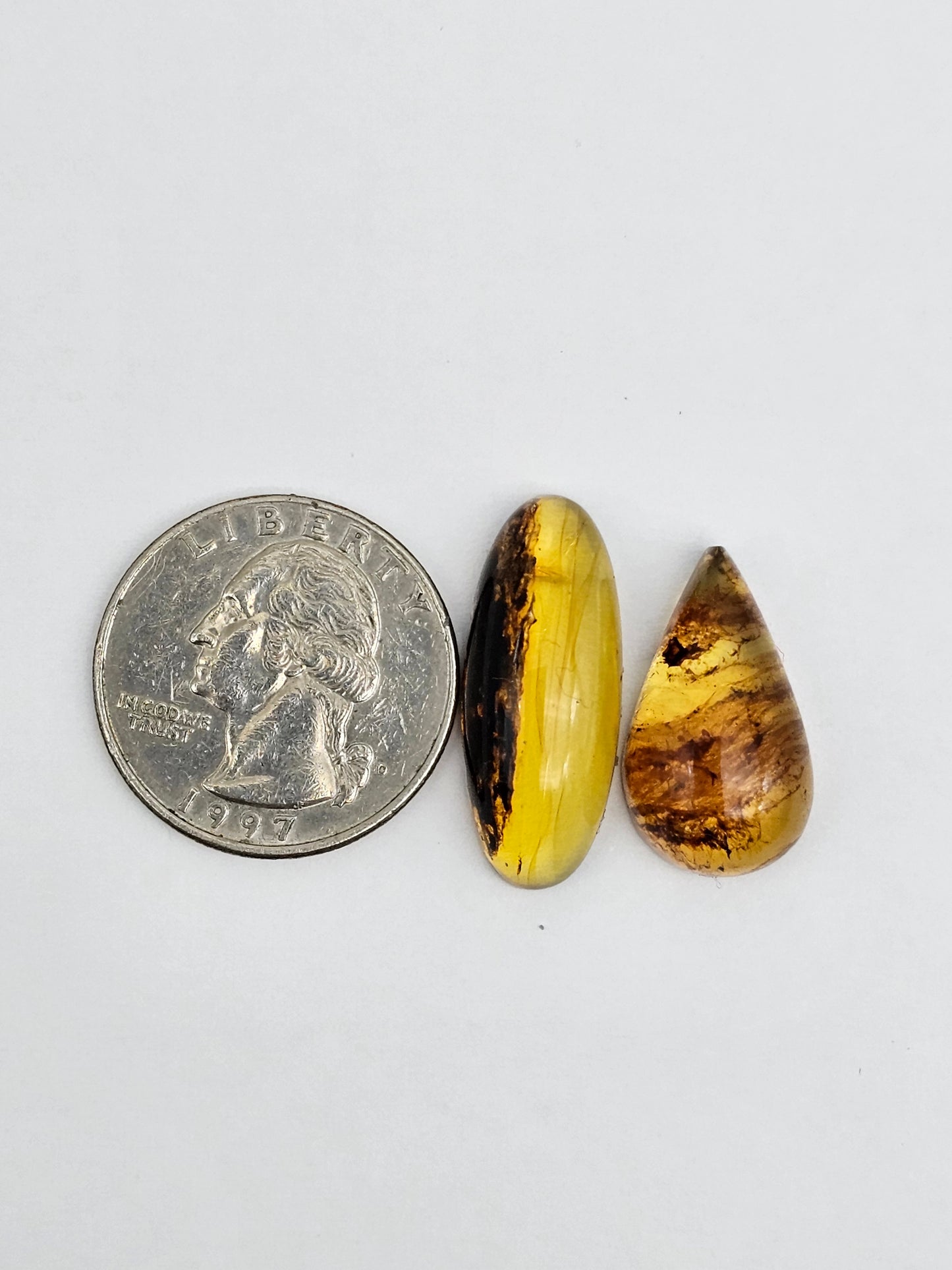 Amber authentic cabochon set large