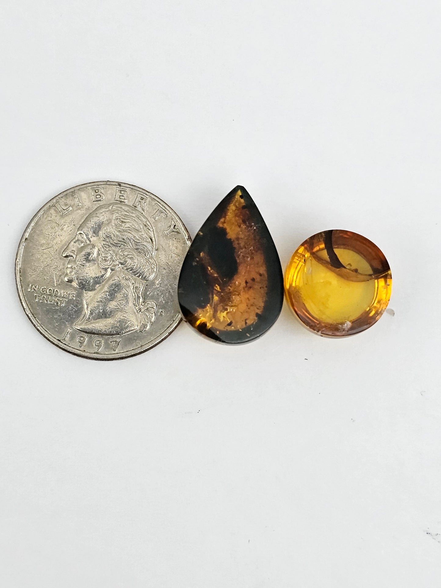 Amber authentic cabochon set large