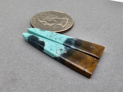 Chrysocolla Gemstone Cabochon Pair