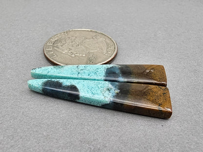 Chrysocolla Gemstone Cabochon Pair