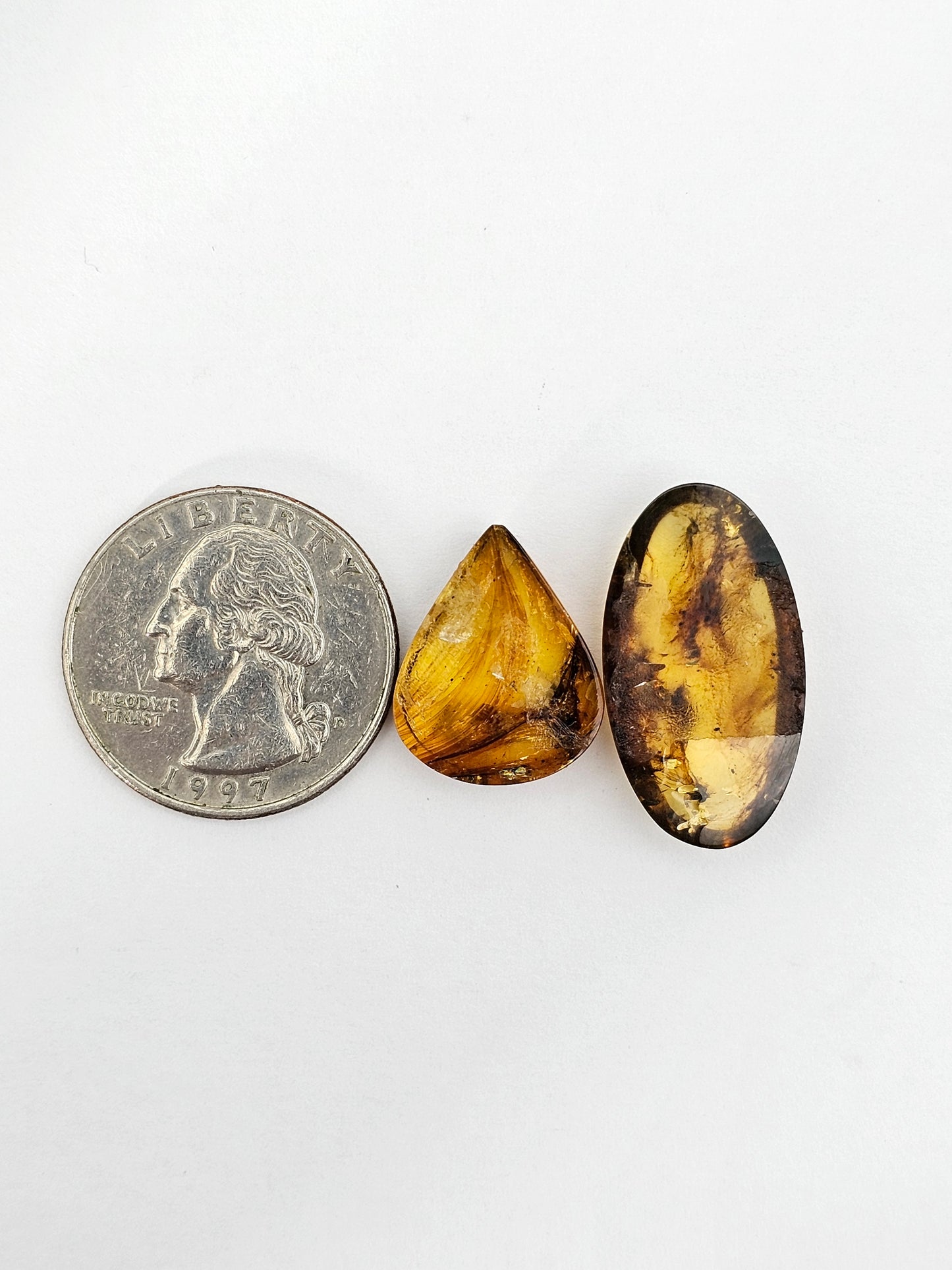 Amber authentic cabochon set large