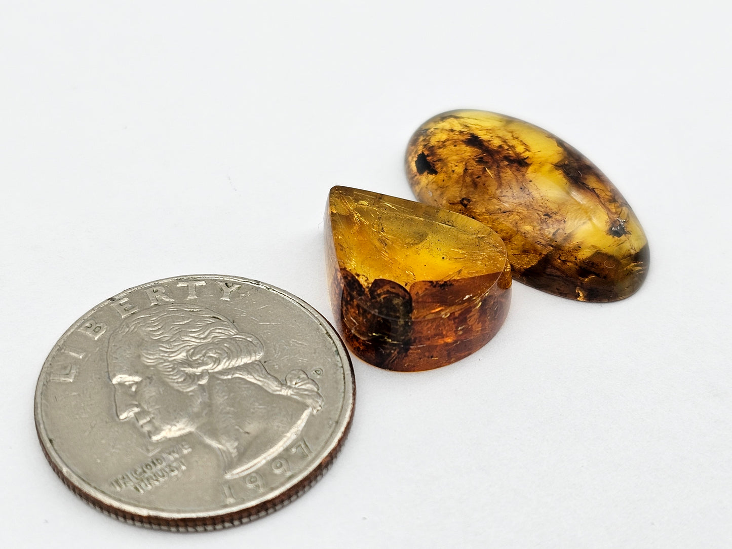 Amber authentic cabochon set large