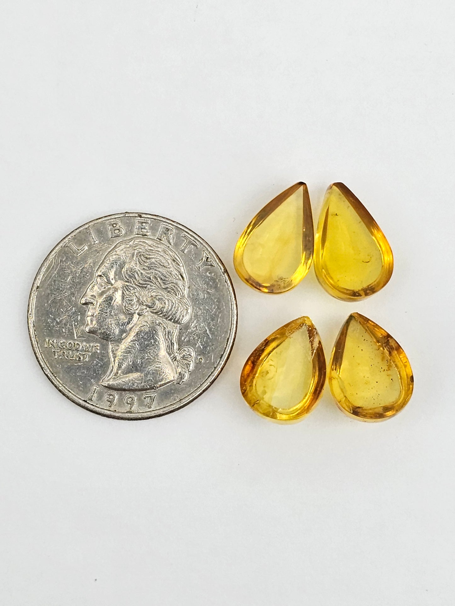 Amber authentic cabochon pair lot