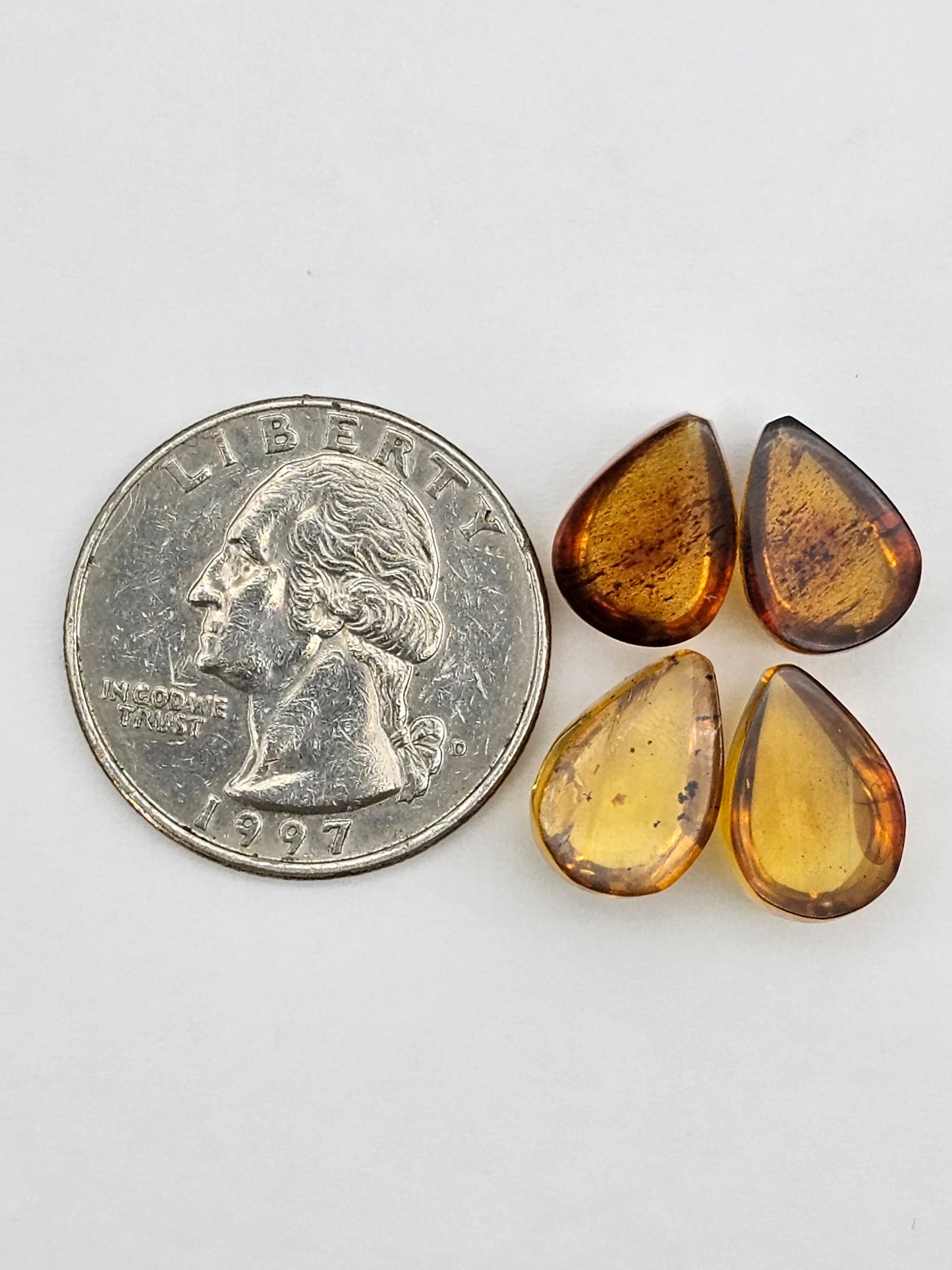 Amber authentic cabochon pair lot