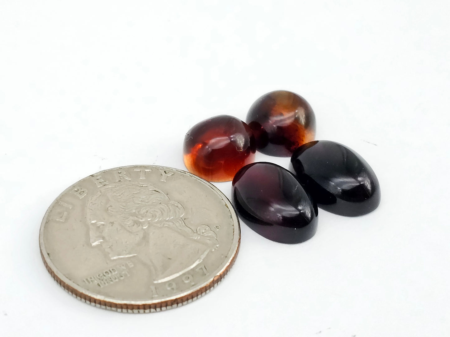 Amber authentic cabochon pair lot