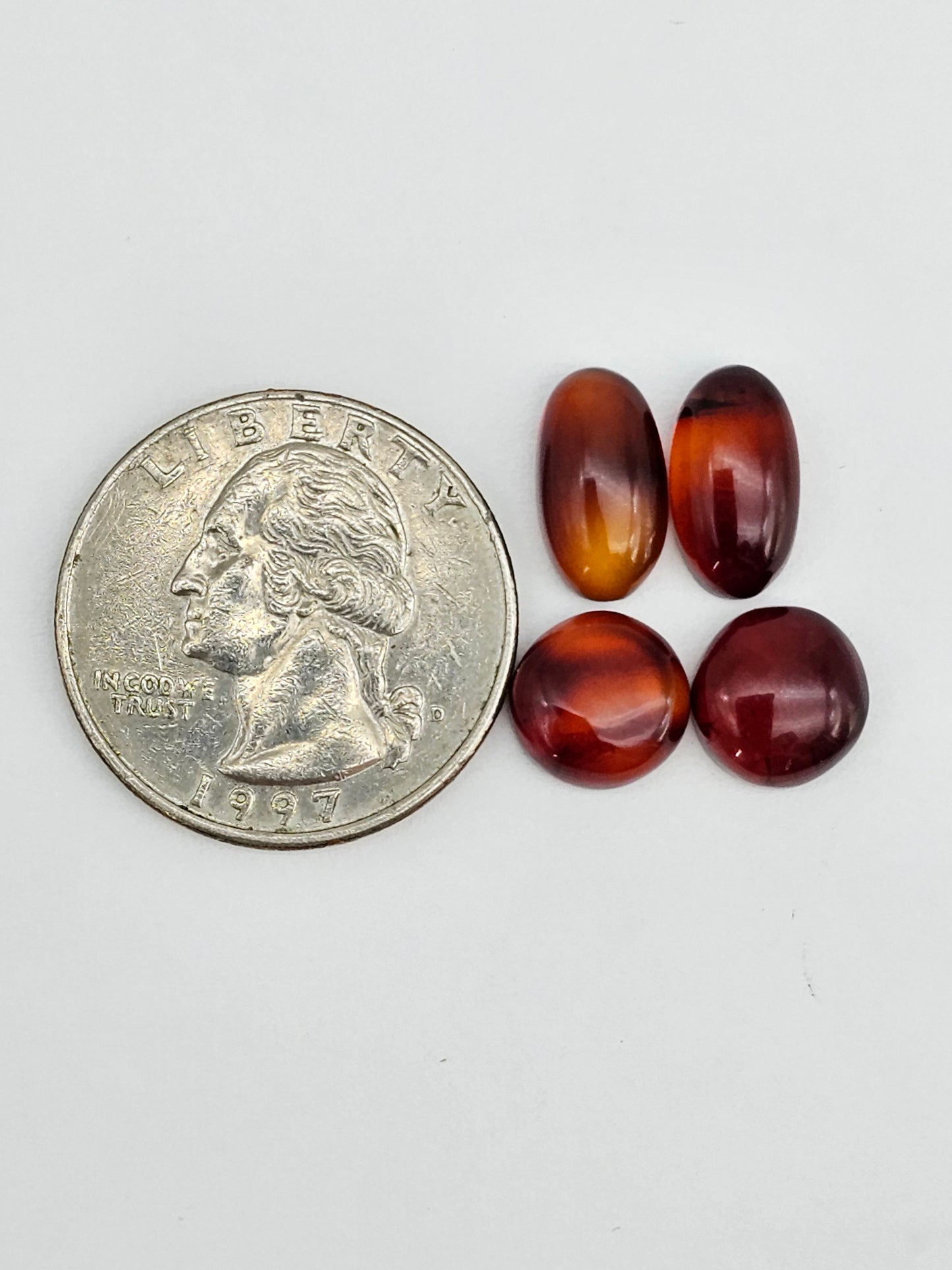Amber authentic cabochon pair lot