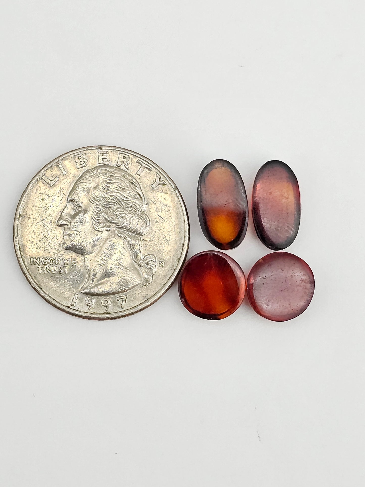 Amber authentic cabochon pair lot