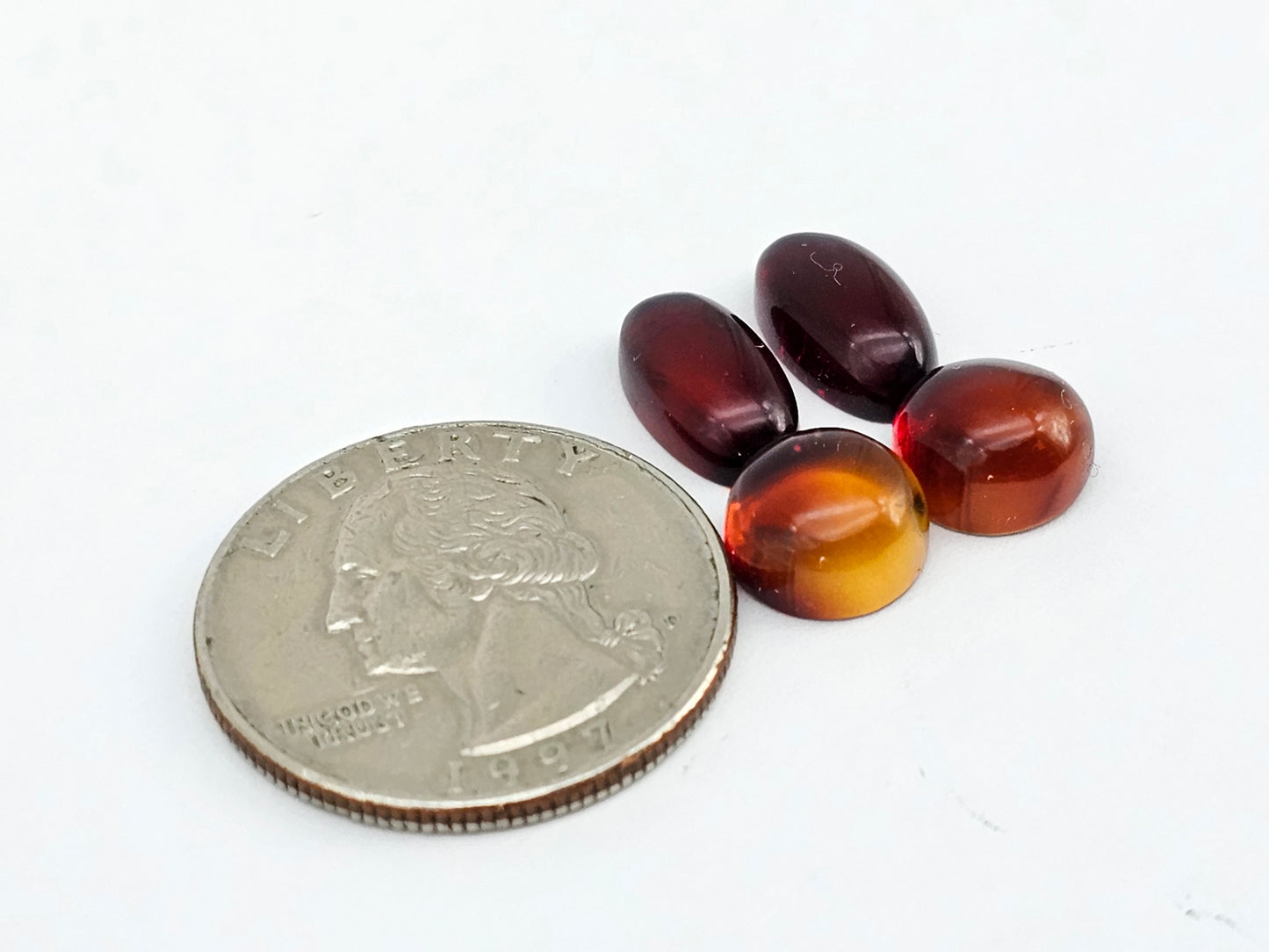 Amber authentic cabochon pair lot