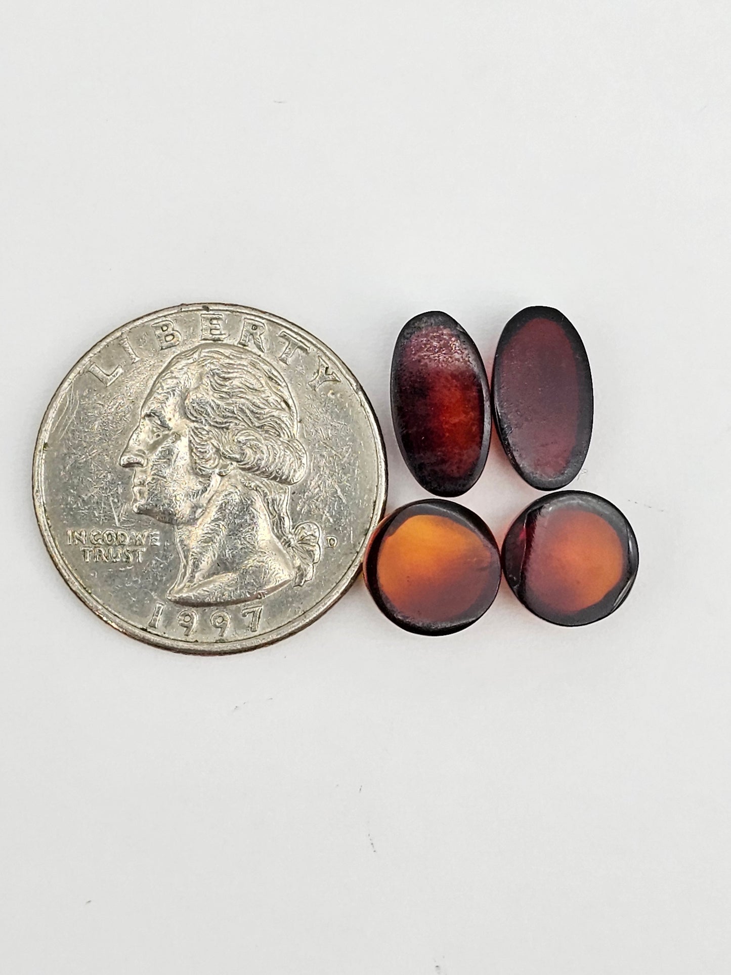 Amber authentic cabochon pair lot