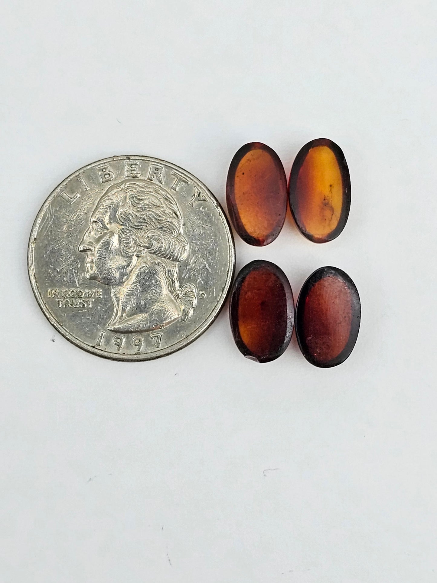 Amber authentic cabochon pair lot