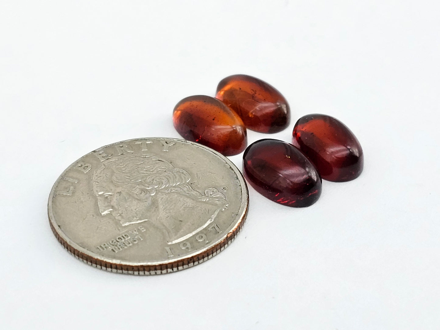 Amber authentic cabochon pair lot
