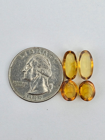 Amber authentic cabochon pair lot