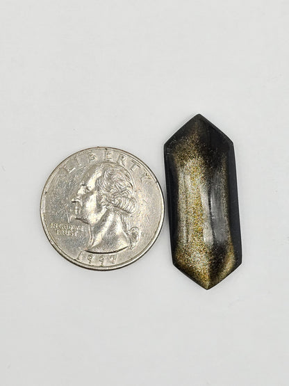 Golden Obsidian Long Diamond Cabochon