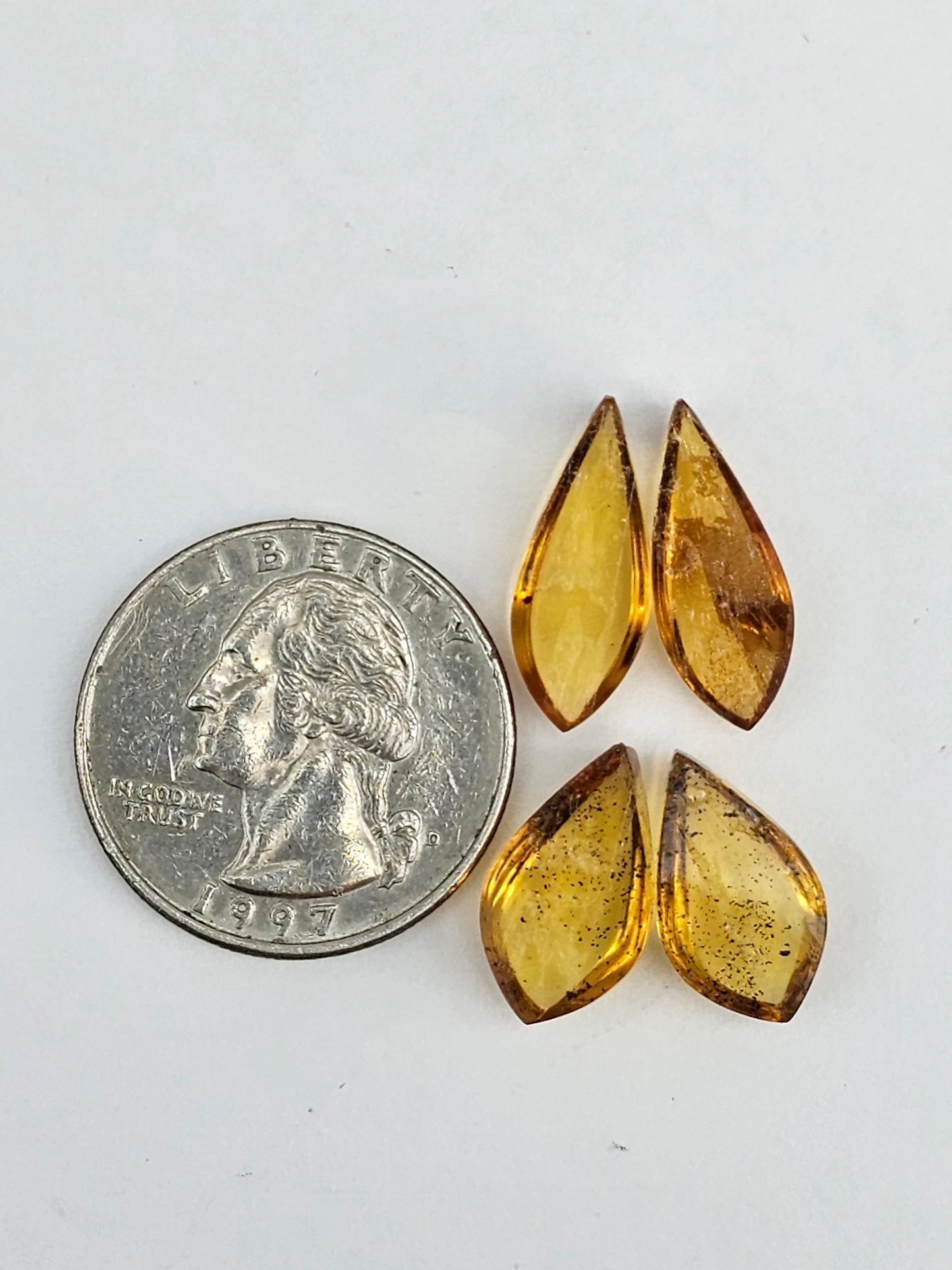 Amber authentic cabochon pair lot