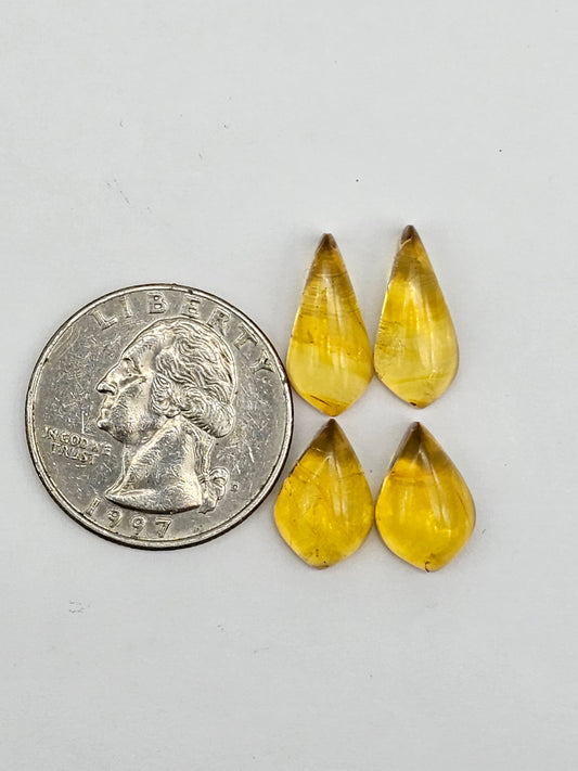 Amber authentic cabochon pair lot