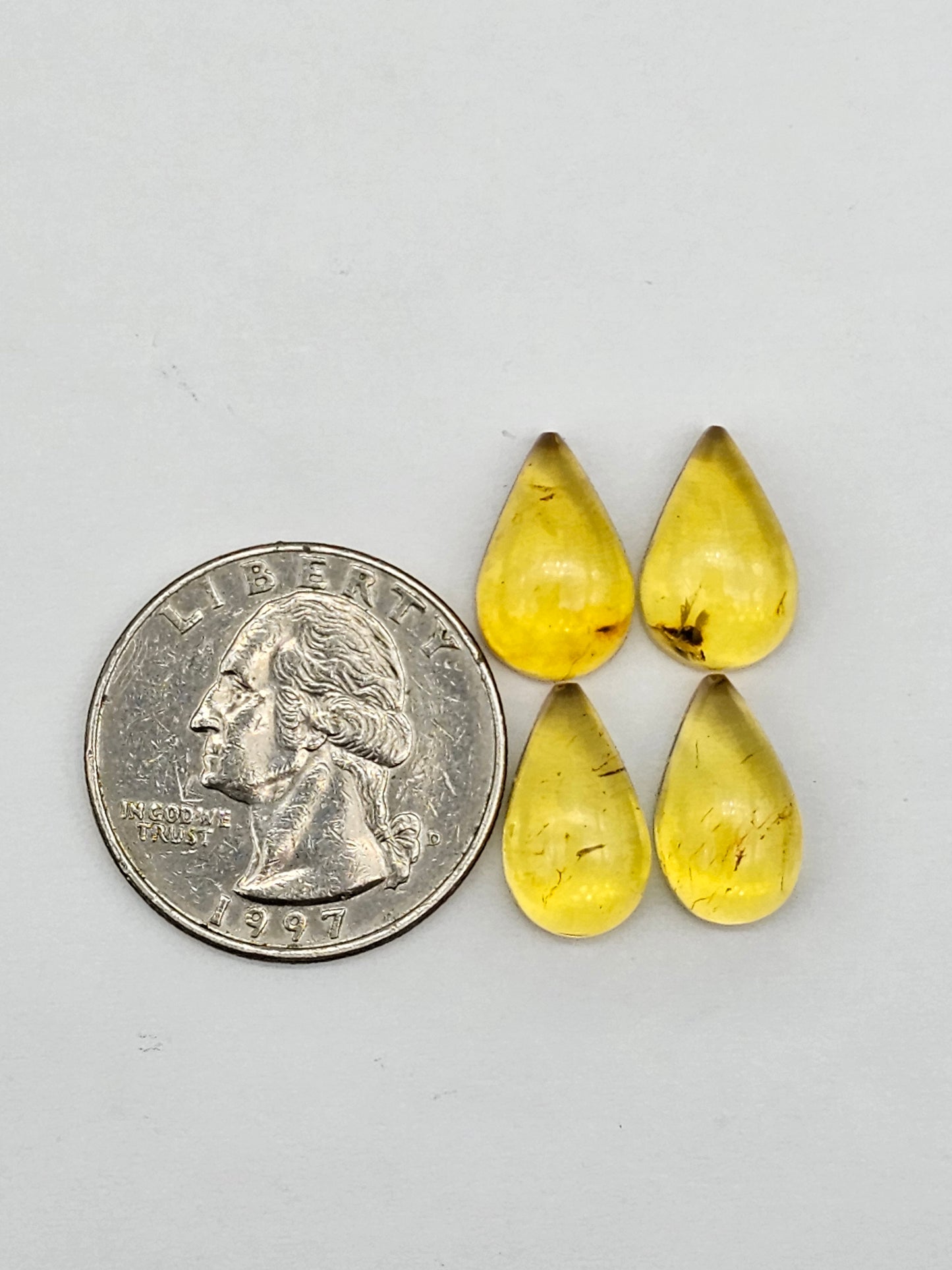 Amber authentic cabochon pair lot