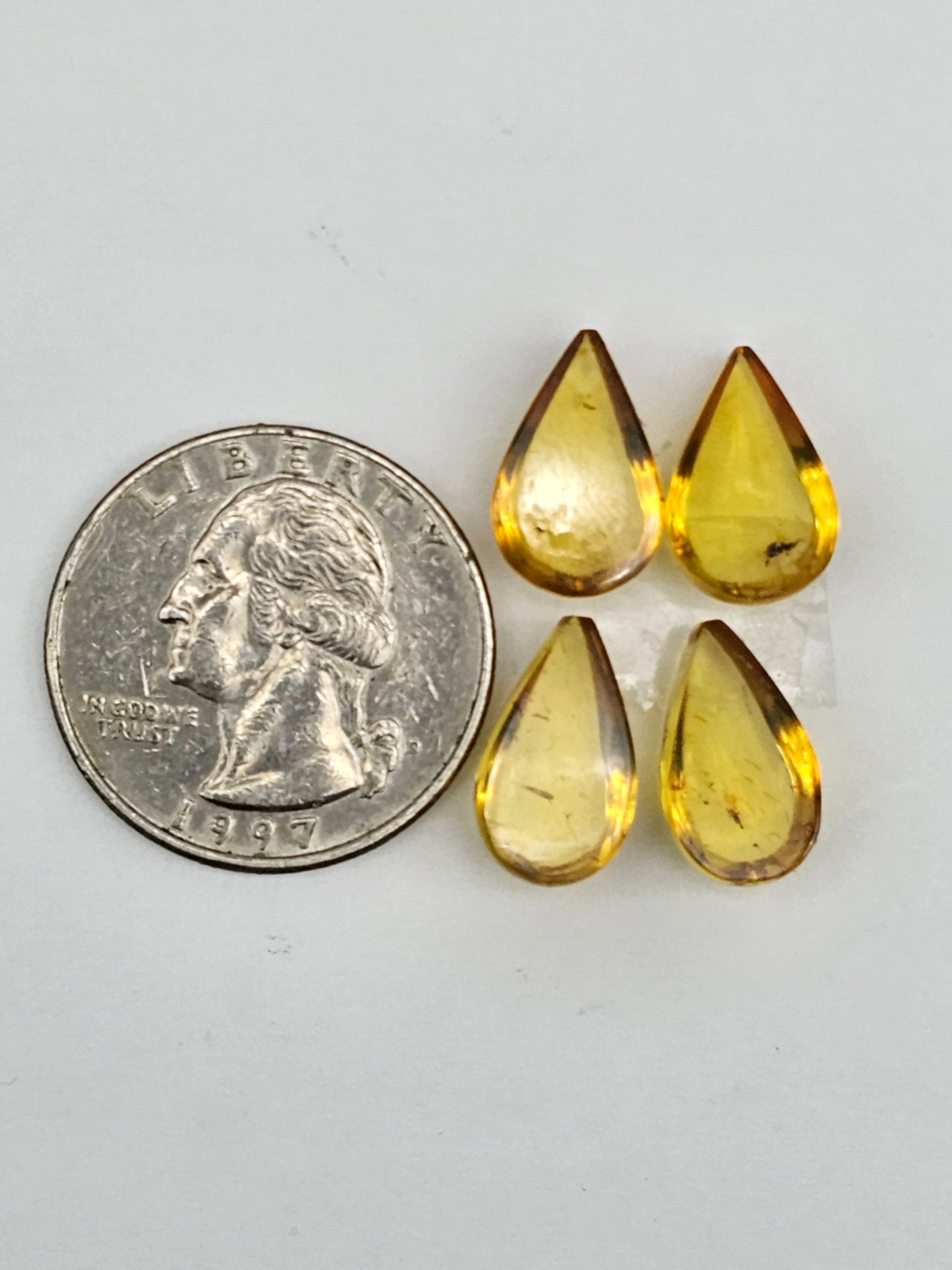 Amber authentic cabochon pair lot