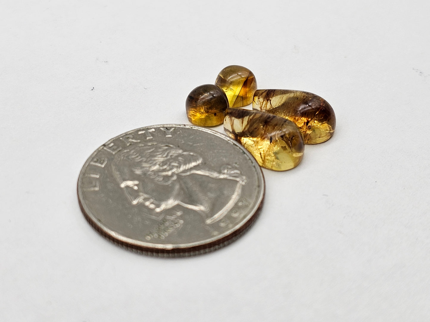 Amber authentic cabochon pair lot