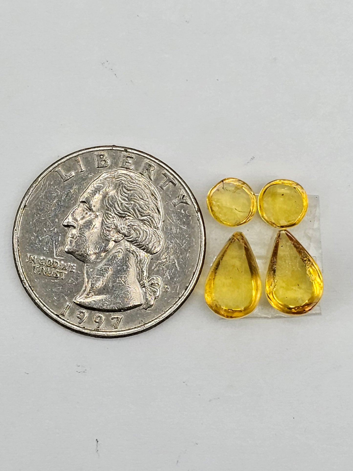 Amber authentic cabochon pair lot