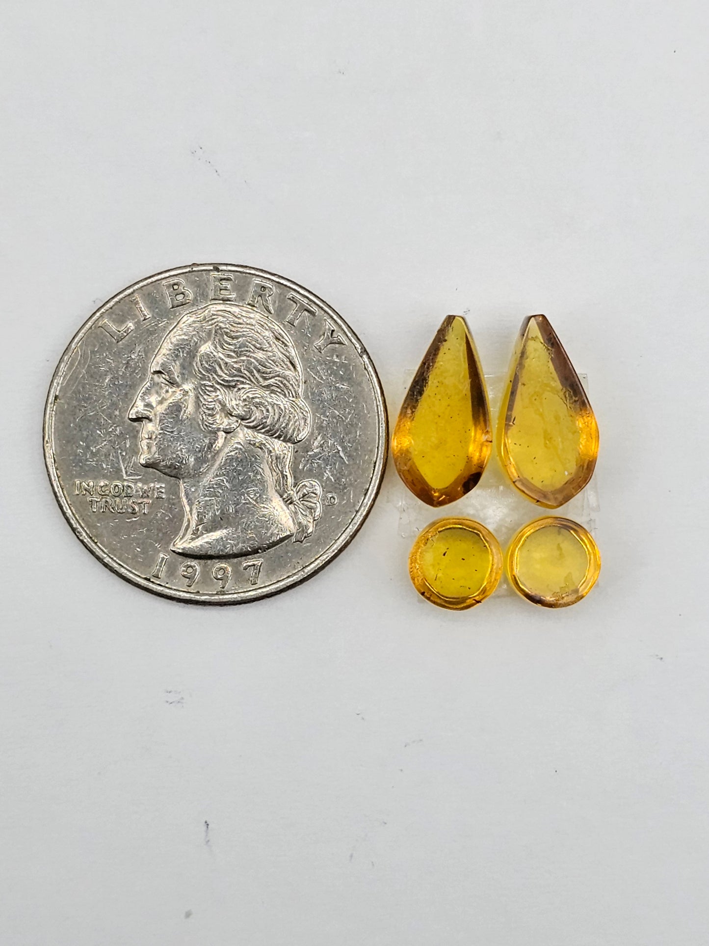 Amber authentic cabochon pair lot