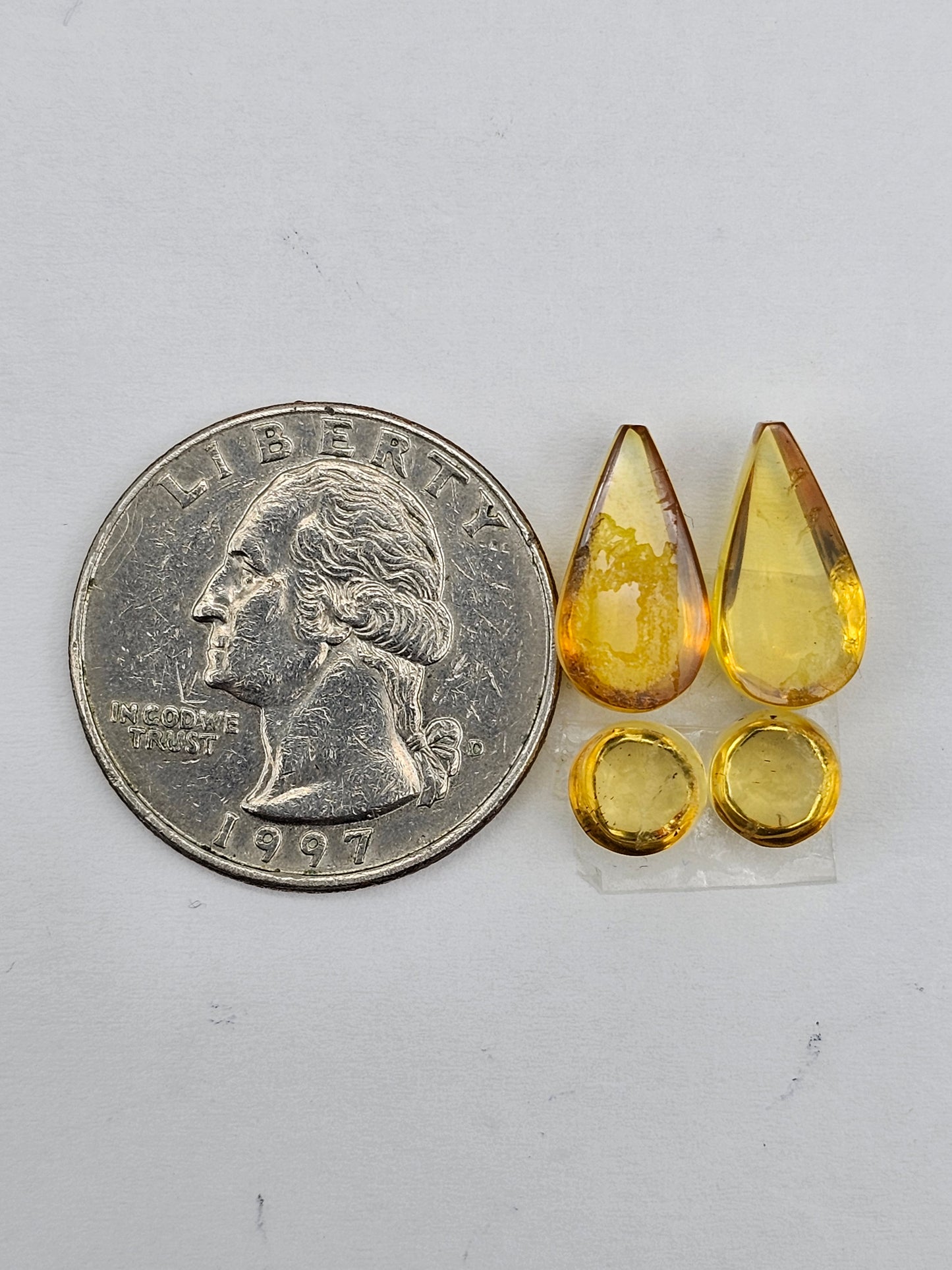 Amber authentic cabochon pair lot