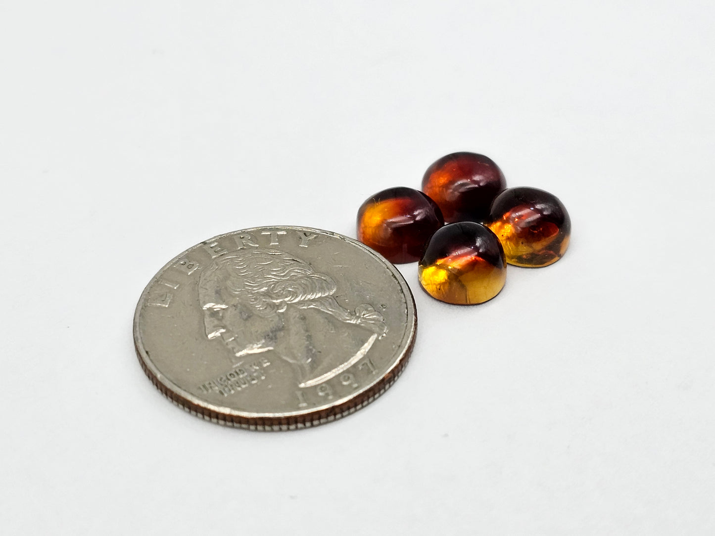 Amber authentic cabochon pair lot