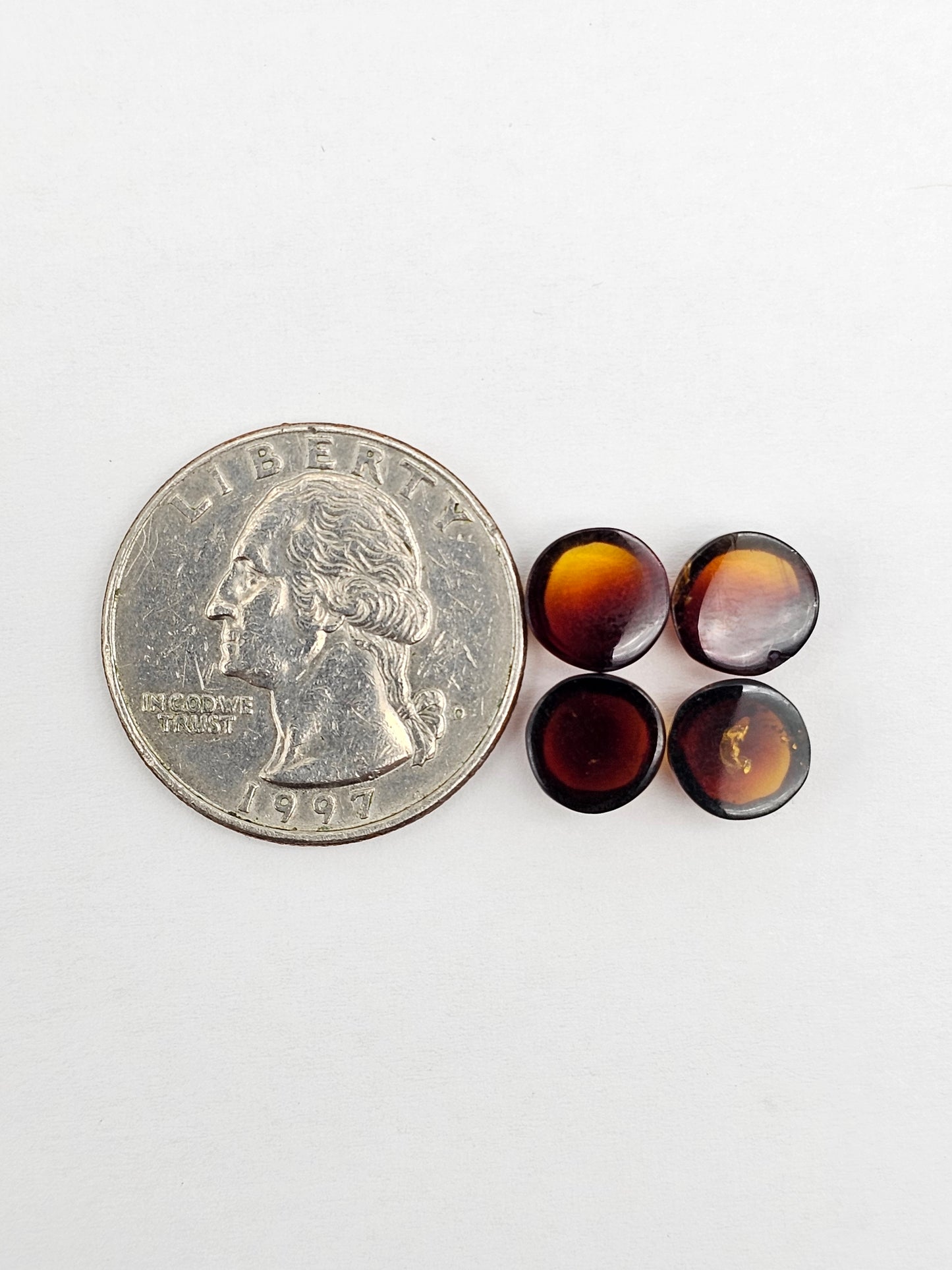 Amber authentic cabochon pair lot
