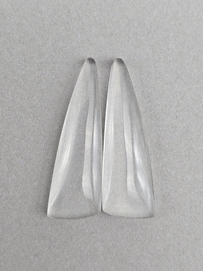 Quartz Geometric Cabochon Pair