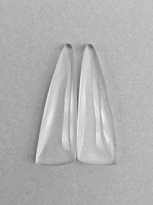 Quartz Geometric Cabochon Pair