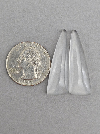 Quartz Geometric Cabochon Pair