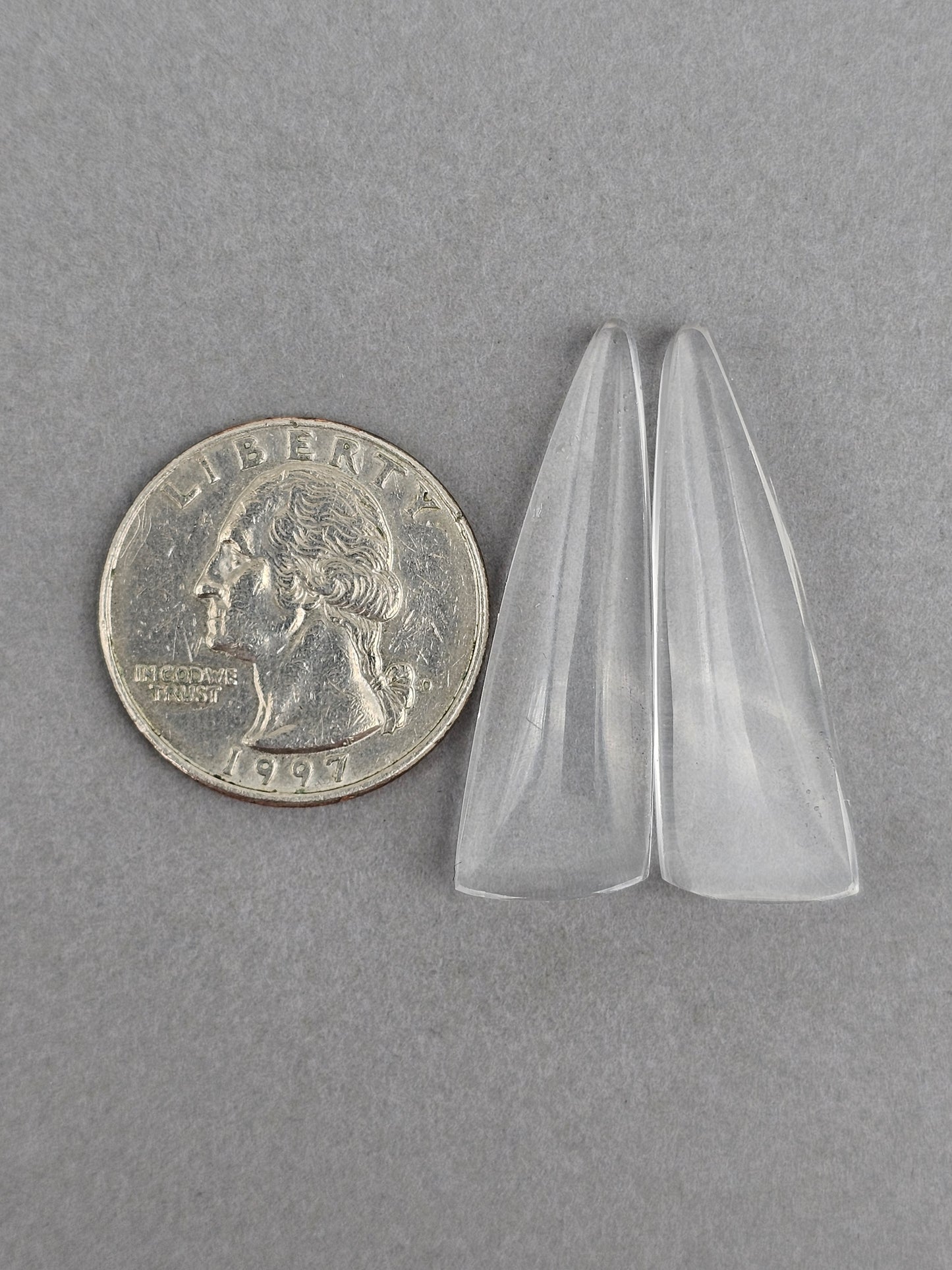 Quartz Geometric Cabochon Pair