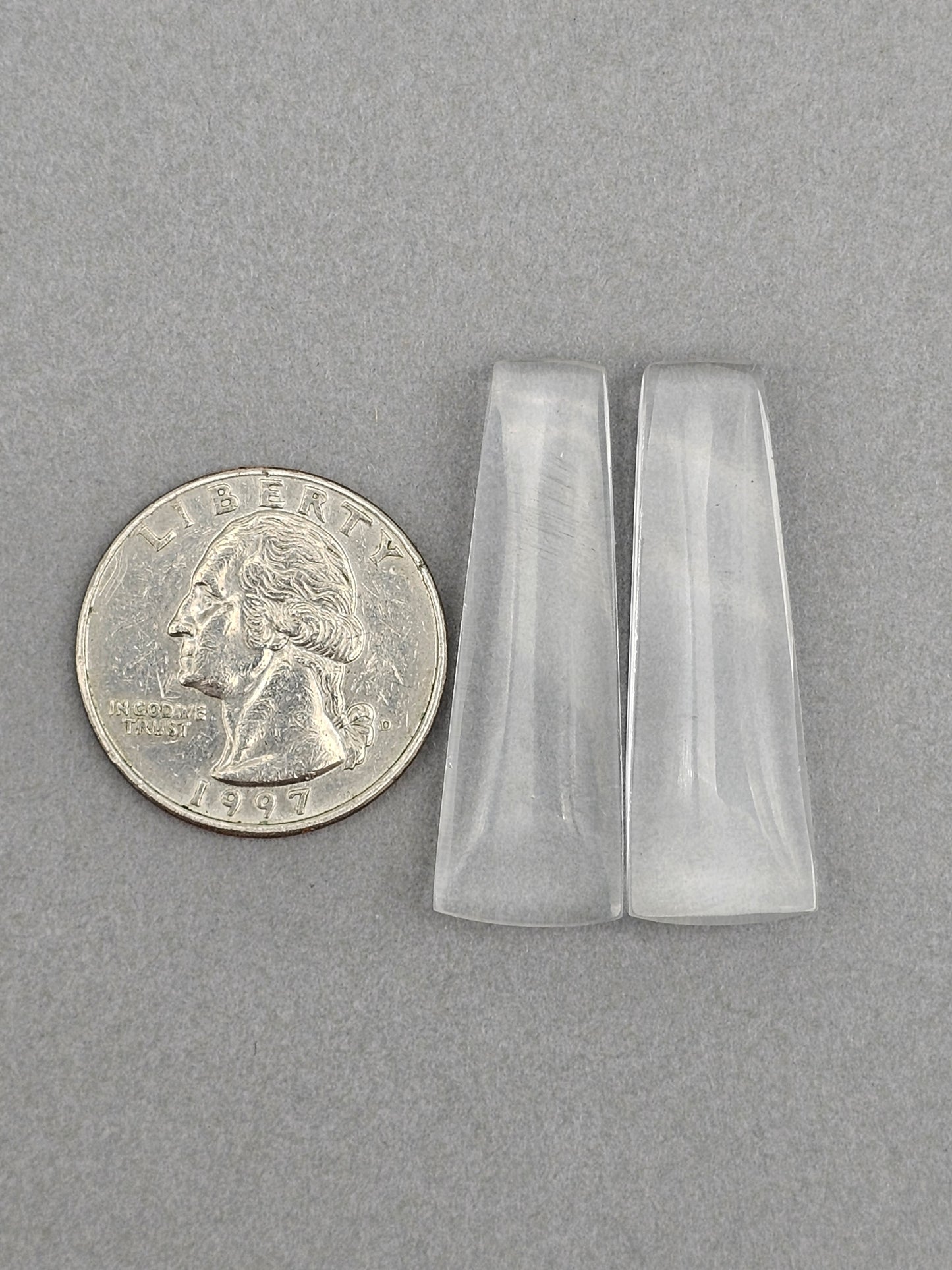 Quartz Geometric Cabochon Pair