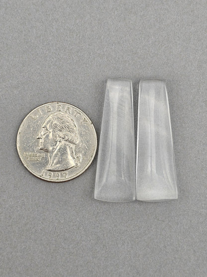 Quartz Geometric Cabochon Pair