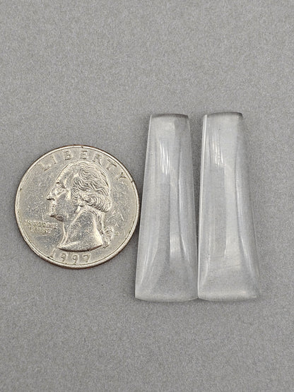 Quartz Geometric Cabochon Pair